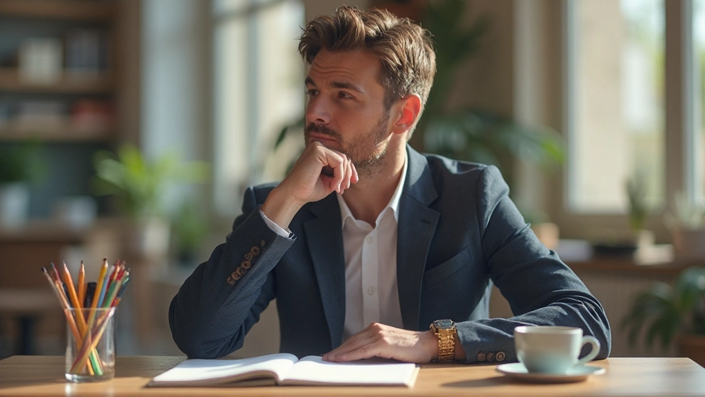 Persona escribiendo en un cuaderno durante una sesión de brainstorming con materiales creativos